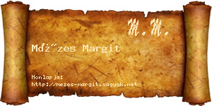 Mézes Margit névjegykártya