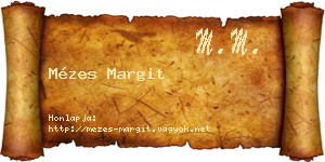 Mézes Margit névjegykártya